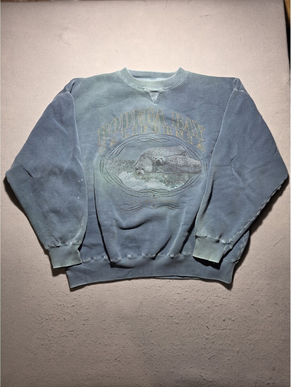 Vintage Bodega Bay California Seal Graphic Crewneck Sweatshirt XL Made In USA